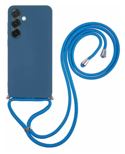 Samsung Galaxy A56 Hoesje met Koord en Camera Bescherming Back Cover Blauw afbeelding 1