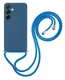 Samsung Galaxy A56 Hoesje met Koord en Camera Bescherming Back Cover Blauw