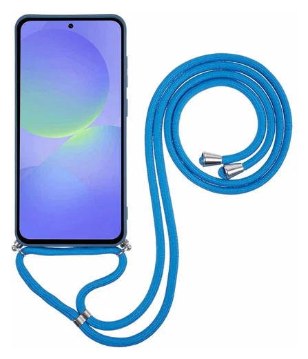 Samsung Galaxy A56 Hoesje met Koord en Camera Bescherming Back Cover Blauw afbeelding 5