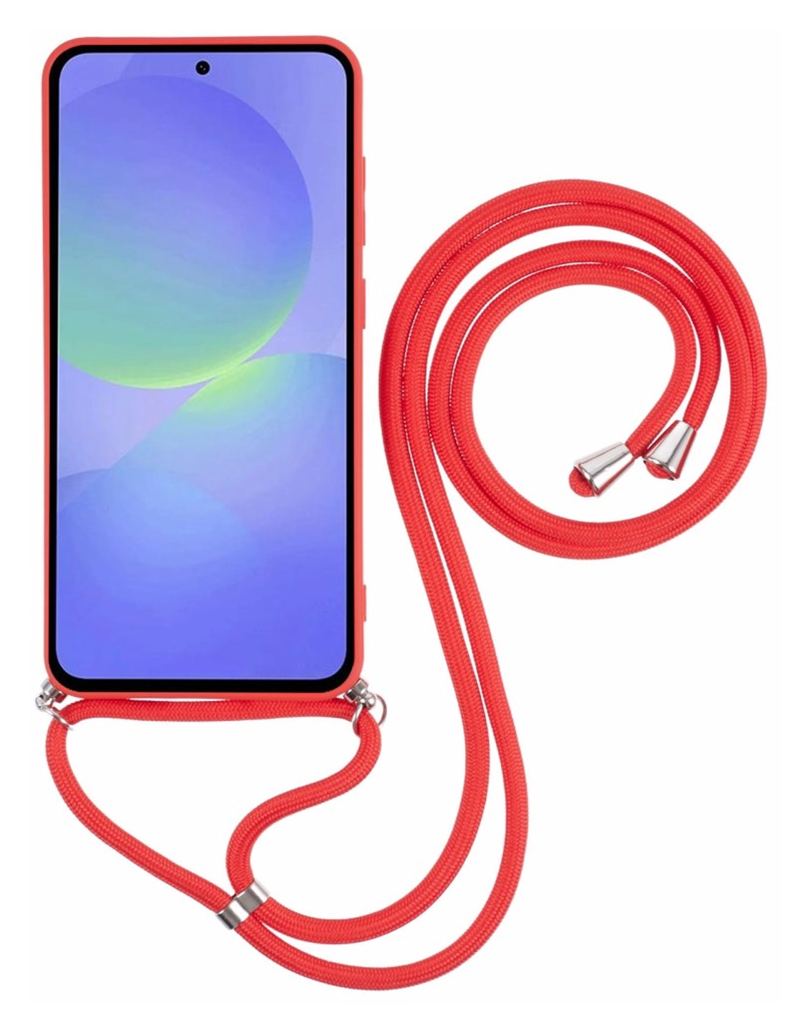 Samsung Galaxy A56 Hoesje met Koord en Camera Bescherming Back Cover Rood afbeelding 6
