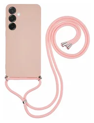 Samsung Galaxy A36 Hoesje met Koord en Camera Bescherming Back Cover Roze afbeelding