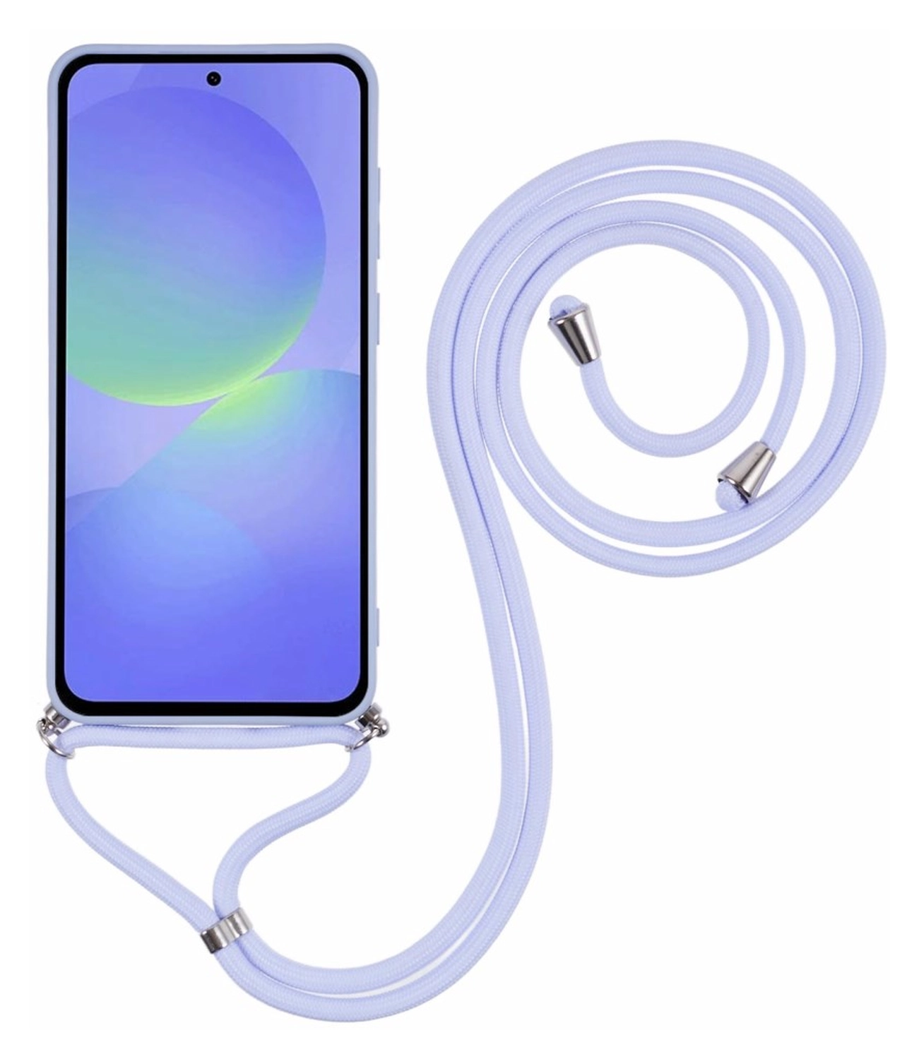 Samsung Galaxy A36 Hoesje met Koord en Camera Bescherming Back Cover Lichtpaars afbeelding 2