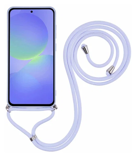 Samsung Galaxy A36 Hoesje met Koord en Camera Bescherming Back Cover Lichtpaars afbeelding 2