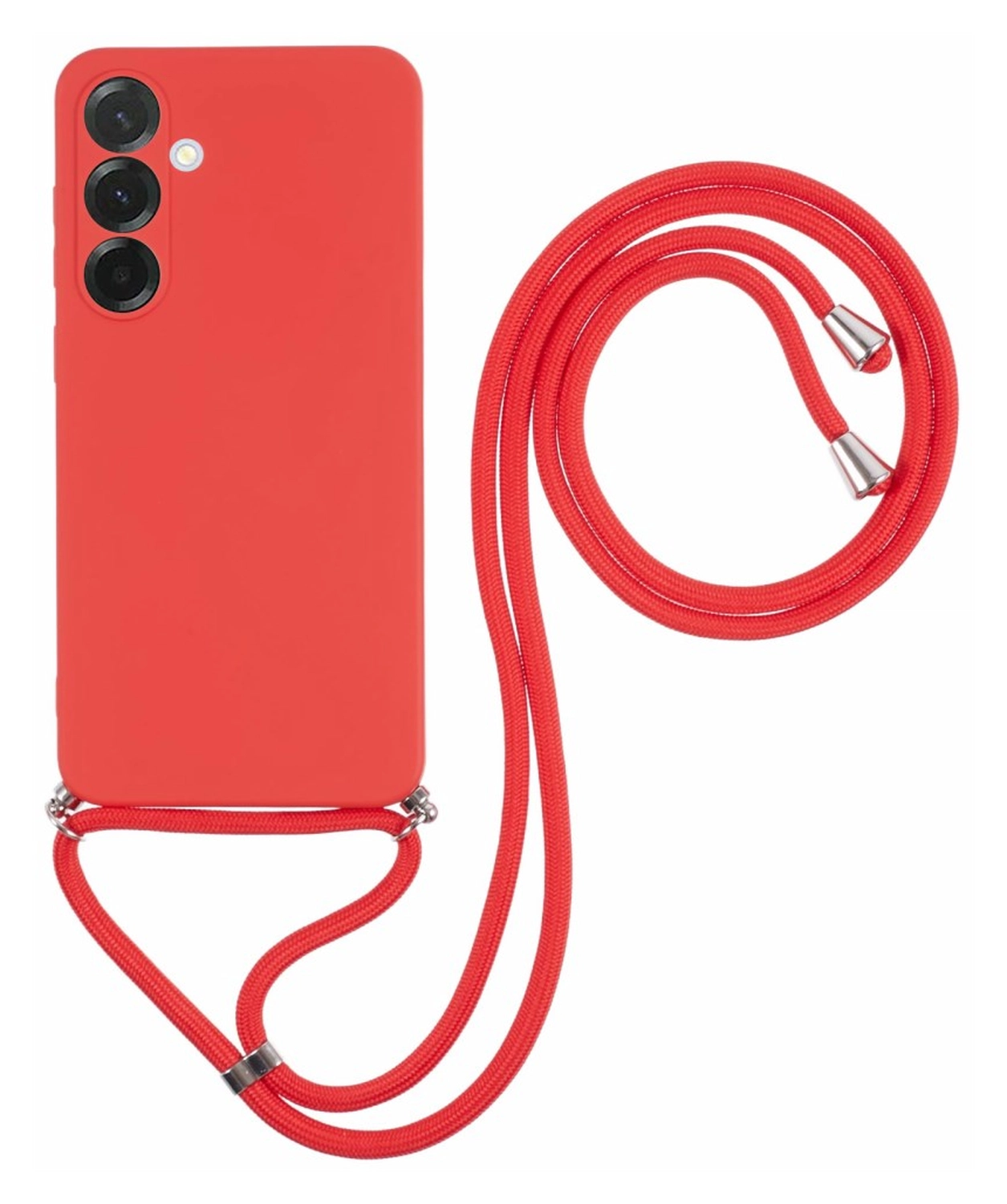 Samsung Galaxy A36 Hoesje met Koord en Camera Bescherming Back Cover Rood afbeelding 1