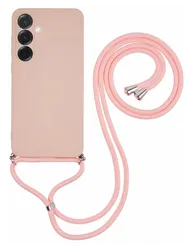 Samsung Galaxy A26 Hoesje met Koord en Camera Bescherming Back Cover Roze afbeelding