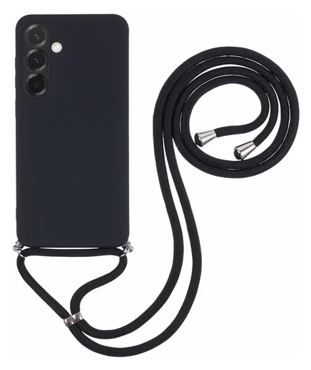 Samsung Galaxy A26 Hoesje met Koord en Camera Bescherming Back Cover Zwart afbeelding 1