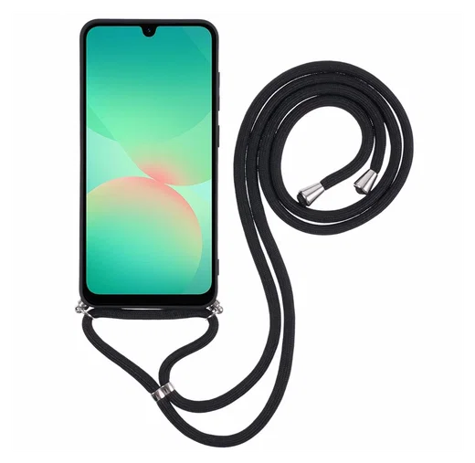 Samsung Galaxy A26 Hoesje met Koord en Camera Bescherming Back Cover Zwart afbeelding 6