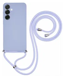 Samsung Galaxy A26 Hoesje met Koord en Camera Bescherming Back Cover Lichtpaars afbeelding