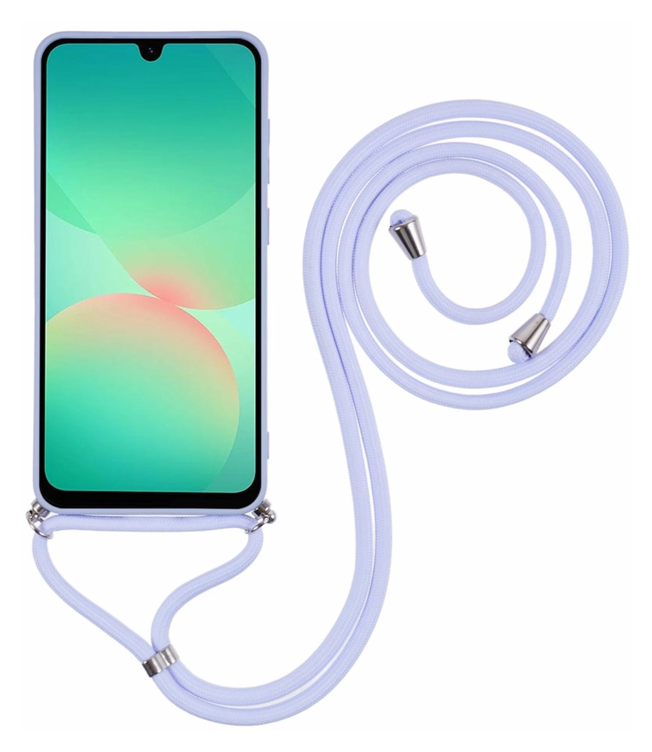 Samsung Galaxy A26 Hoesje met Koord en Camera Bescherming Back Cover Lichtpaars afbeelding 2