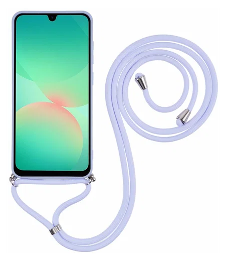 Samsung Galaxy A26 Hoesje met Koord en Camera Bescherming Back Cover Lichtpaars afbeelding 2