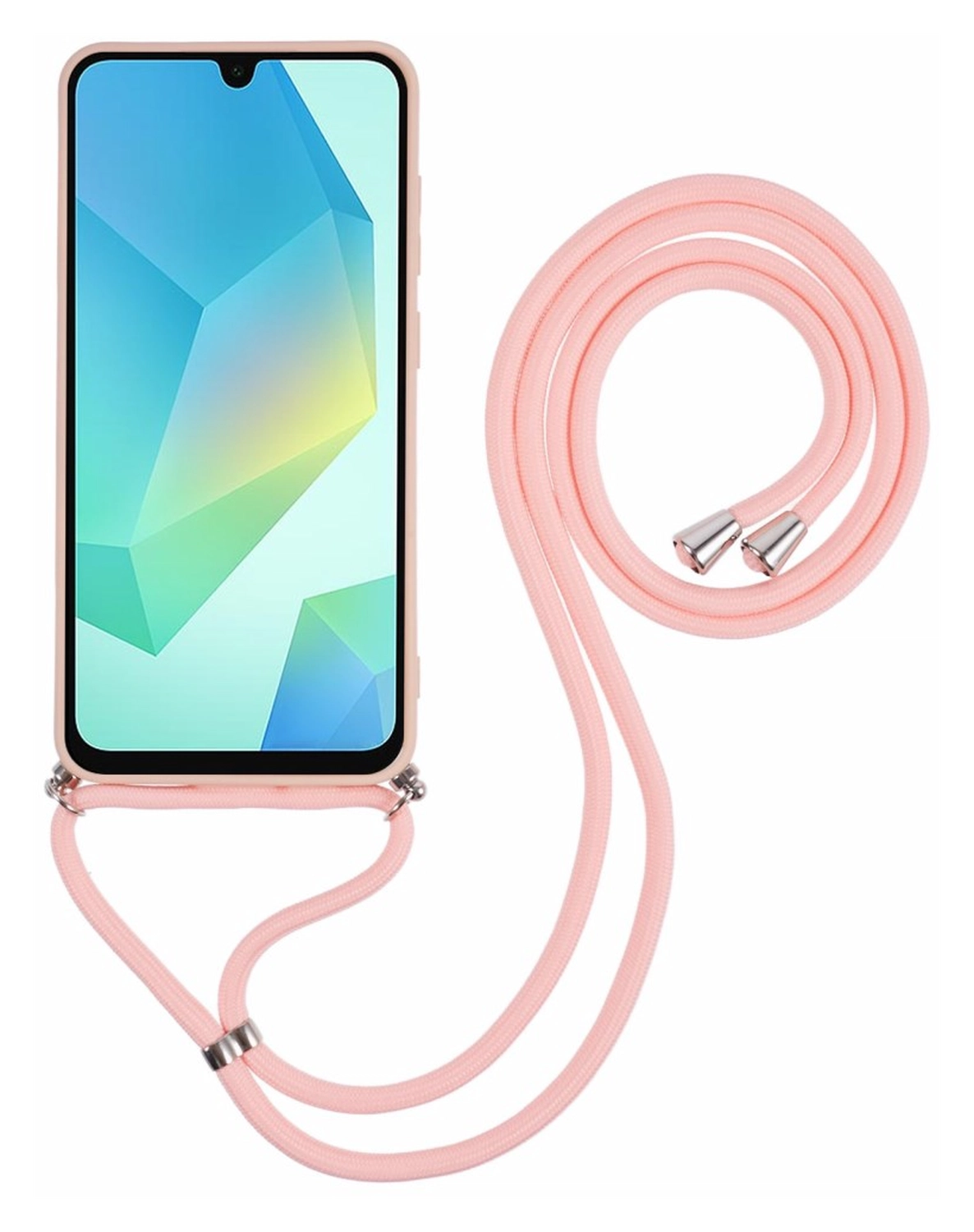 Samsung Galaxy A16 Hoesje met Koord en Camera Bescherming Back Cover Roze afbeelding 6