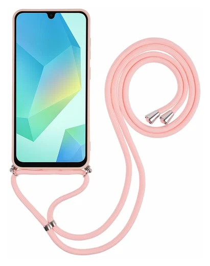 Samsung Galaxy A16 Hoesje met Koord en Camera Bescherming Back Cover Roze afbeelding 6