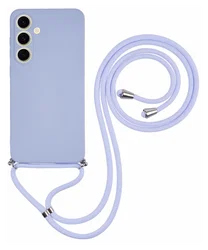 Samsung Galaxy A16 Hoesje met Koord en Camera Bescherming Back Cover Lichtpaars afbeelding