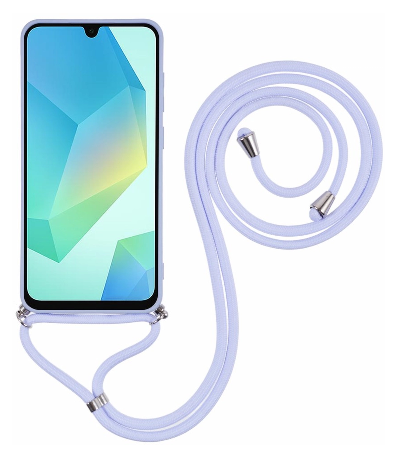 Samsung Galaxy A16 Hoesje met Koord en Camera Bescherming Back Cover Lichtpaars afbeelding 2