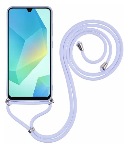 Samsung Galaxy A16 Hoesje met Koord en Camera Bescherming Back Cover Lichtpaars afbeelding 2