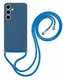 Samsung Galaxy A16 Hoesje met Koord en Camera Bescherming Back Cover Blauw