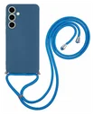 Samsung Galaxy A16 Hoesje met Koord en Camera Bescherming Back Cover Blauw