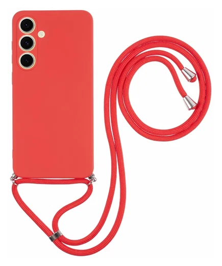 Samsung Galaxy A16 Hoesje met Koord en Camera Bescherming Back Cover Rood afbeelding 1