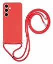 Samsung Galaxy A16 Hoesje met Koord en Camera Bescherming Back Cover Rood