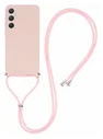 Samsung Galaxy A55 Hoesje met Koord en Camera Bescherming Back Cover Roze