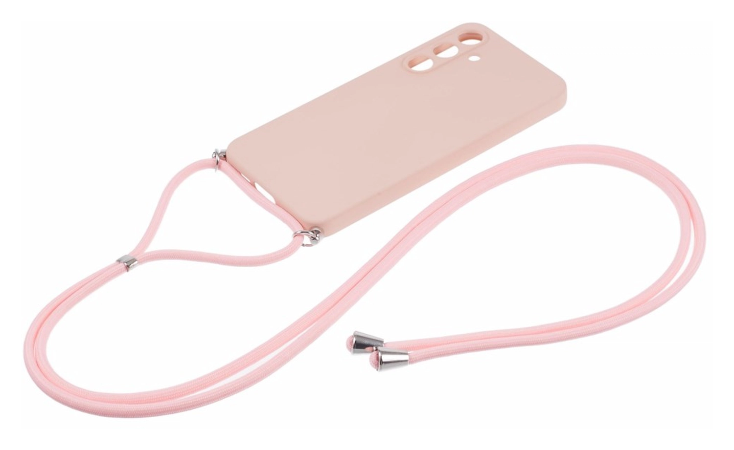 Samsung Galaxy A55 Hoesje met Koord en Camera Bescherming Back Cover Roze afbeelding 6