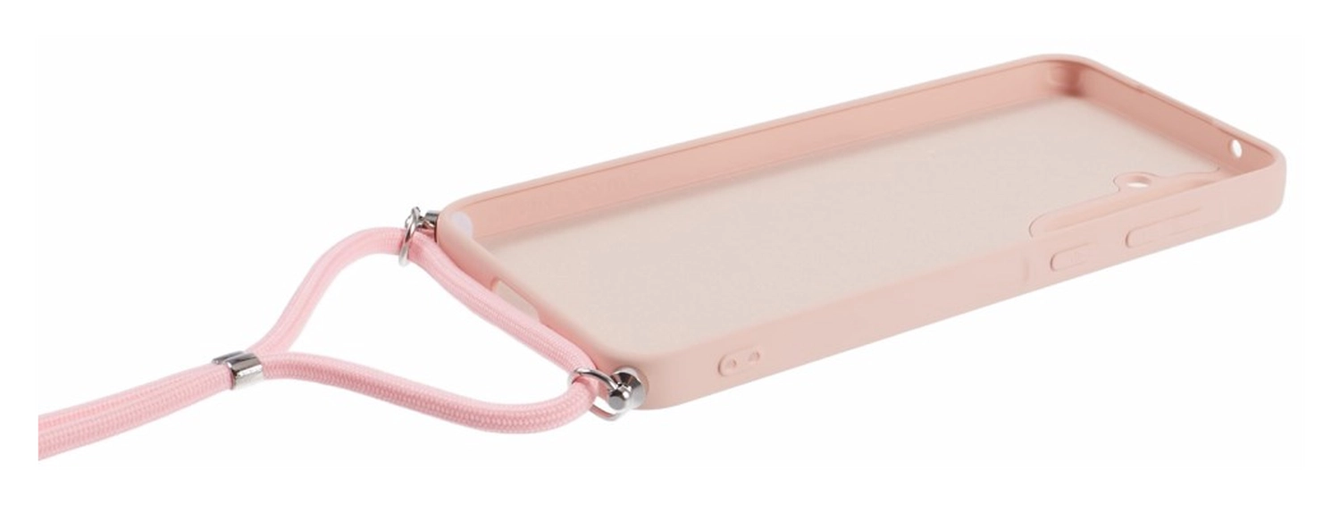 Samsung Galaxy A55 Hoesje met Koord en Camera Bescherming Back Cover Roze afbeelding 7