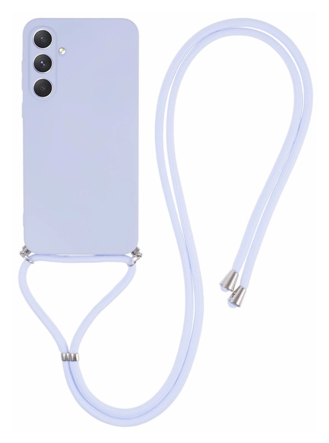 Samsung Galaxy A55 Hoesje met Koord en Camera Bescherming Back Cover Lichtpaars afbeelding 1