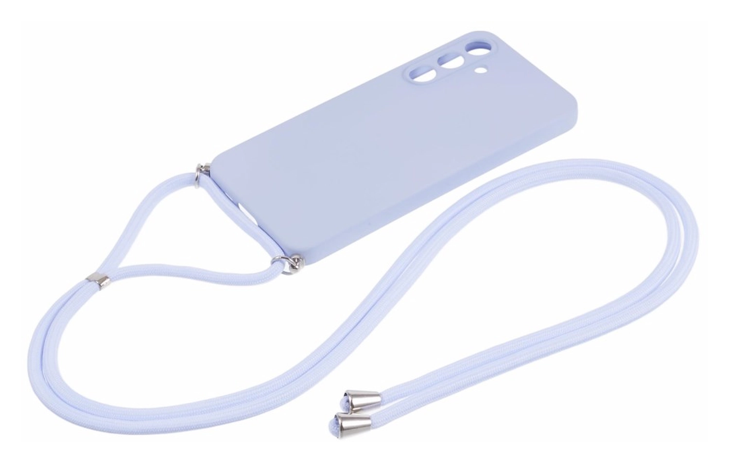 Samsung Galaxy A55 Hoesje met Koord en Camera Bescherming Back Cover Lichtpaars afbeelding 6