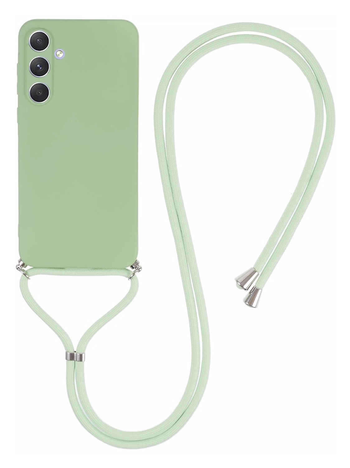 Samsung Galaxy A55 Hoesje met Koord en Camera Bescherming Back Cover Matcha afbeelding 1