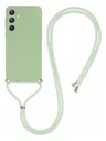 Samsung Galaxy A55 Hoesje met Koord en Camera Bescherming Back Cover Matcha