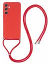 Samsung Galaxy A55 Hoesje met Koord en Camera Bescherming Back Cover Rood