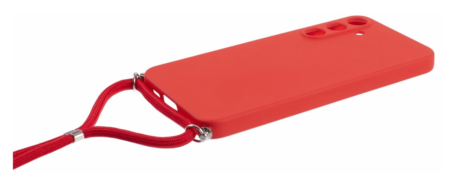 Samsung Galaxy A55 Hoesje met Koord en Camera Bescherming Back Cover Rood afbeelding 8