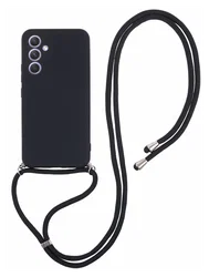 Samsung Galaxy A54 Hoesje met Koord en Camera Bescherming Back Cover Zwart afbeelding