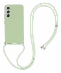Samsung Galaxy A54 Hoesje met Koord en Camera Bescherming Back Cover Matcha afbeelding
