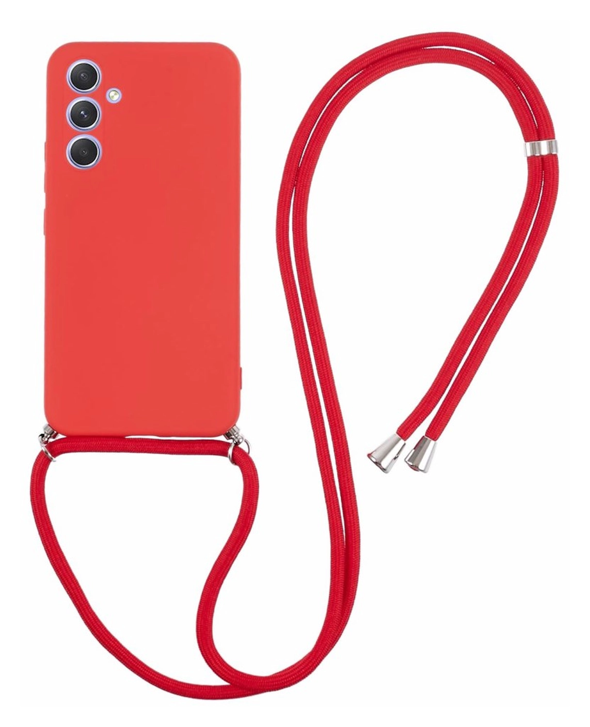Samsung Galaxy A54 Hoesje met Koord en Camera Bescherming Back Cover Rood afbeelding 1