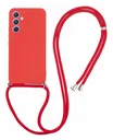 Samsung Galaxy A54 Hoesje met Koord en Camera Bescherming Back Cover Rood
