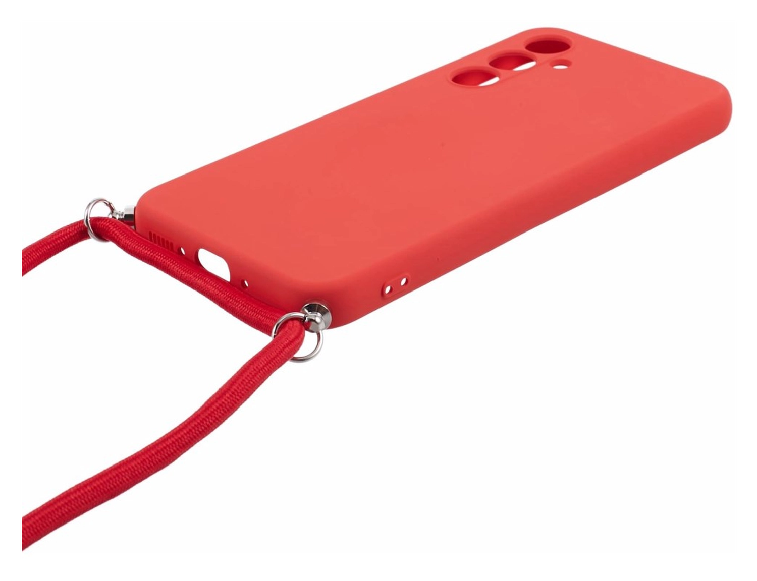 Samsung Galaxy A54 Hoesje met Koord en Camera Bescherming Back Cover Rood afbeelding 7