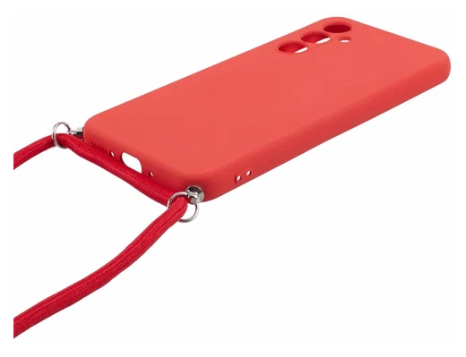 Samsung Galaxy A54 Hoesje met Koord en Camera Bescherming Back Cover Rood afbeelding 7