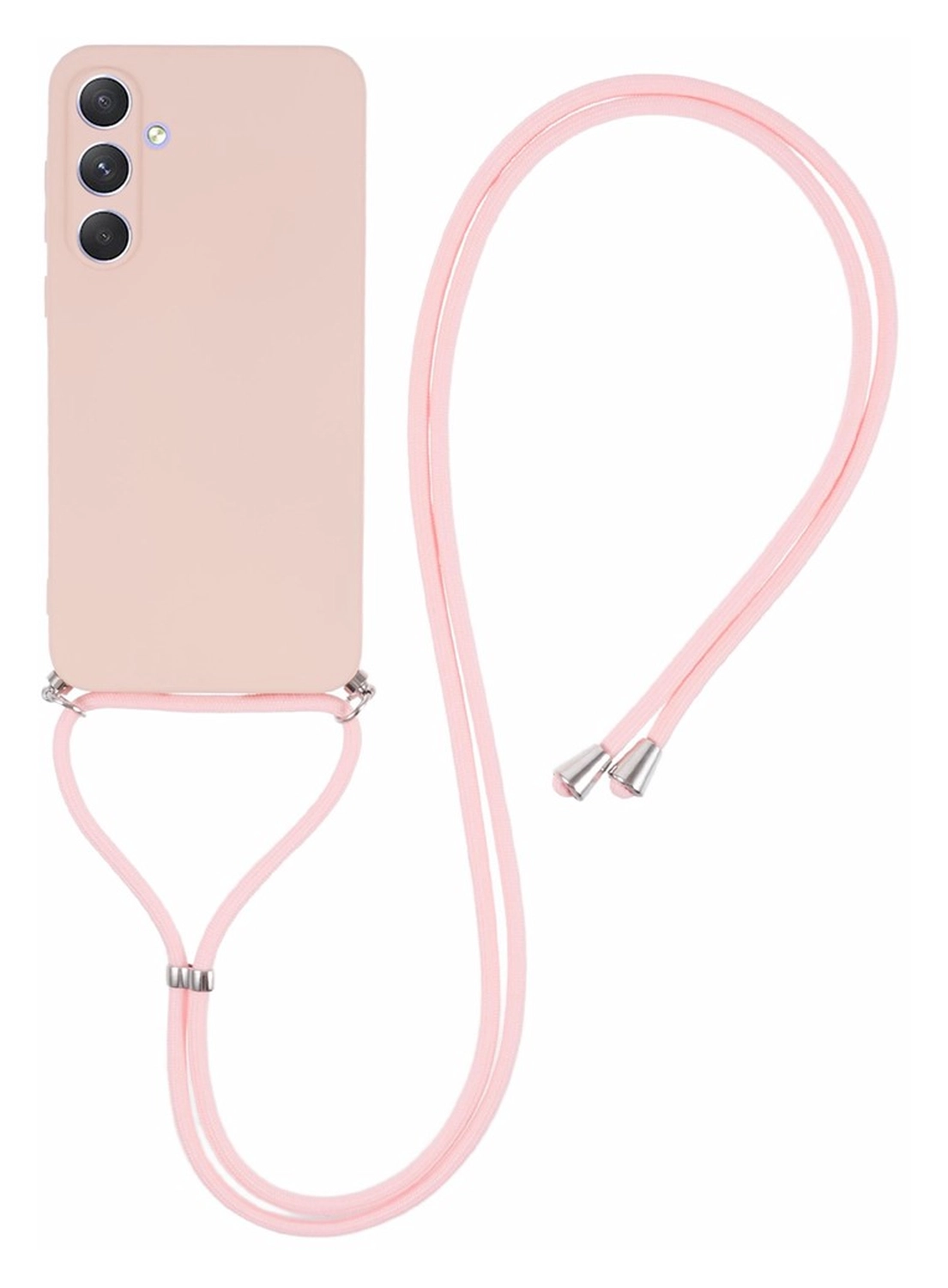 Samsung Galaxy A35 Hoesje met Koord en Camera Bescherming Back Cover Roze afbeelding 1