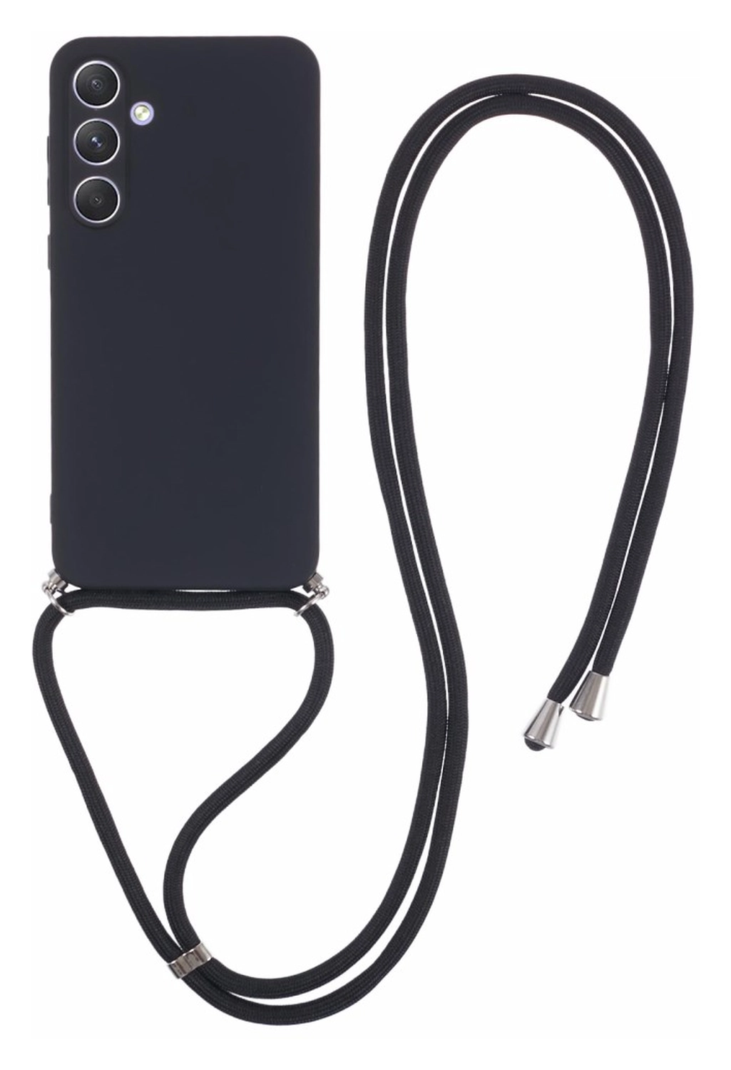Samsung Galaxy A35 Hoesje met Koord en Camera Bescherming Back Cover Zwart afbeelding 1