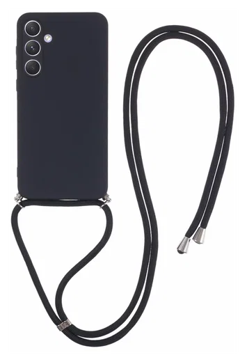 Samsung Galaxy A35 Hoesje met Koord en Camera Bescherming Back Cover Zwart afbeelding 1