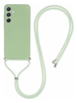 Samsung Galaxy A35 Hoesje met Koord en Camera Bescherming Back Cover Matcha