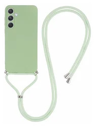 Samsung Galaxy A35 Hoesje met Koord en Camera Bescherming Back Cover Matcha afbeelding