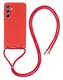 Samsung Galaxy A35 Hoesje met Koord en Camera Bescherming Back Cover Rood