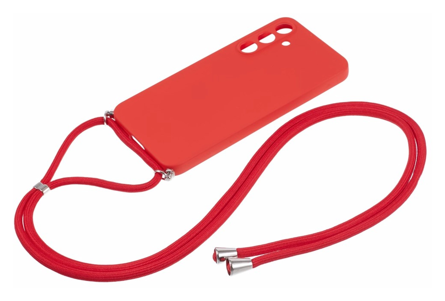 Samsung Galaxy A35 Hoesje met Koord en Camera Bescherming Back Cover Rood afbeelding 6