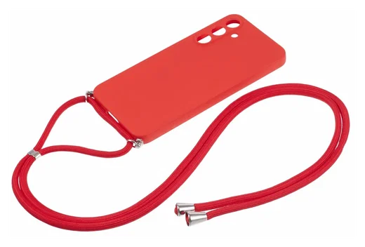 Samsung Galaxy A35 Hoesje met Koord en Camera Bescherming Back Cover Rood afbeelding 6