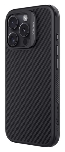 Nillkin Synthetic Fiber Apple iPhone 16 Pro Hoesje MagSafe Carbon Zwart afbeelding 2