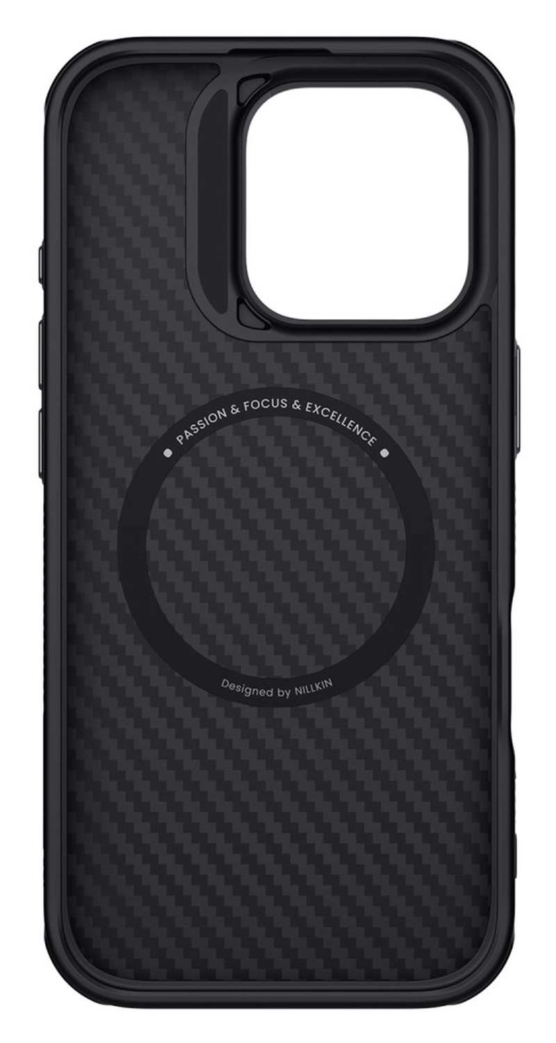 Nillkin Synthetic Fiber Apple iPhone 16 Pro Hoesje MagSafe Carbon Zwart afbeelding 3