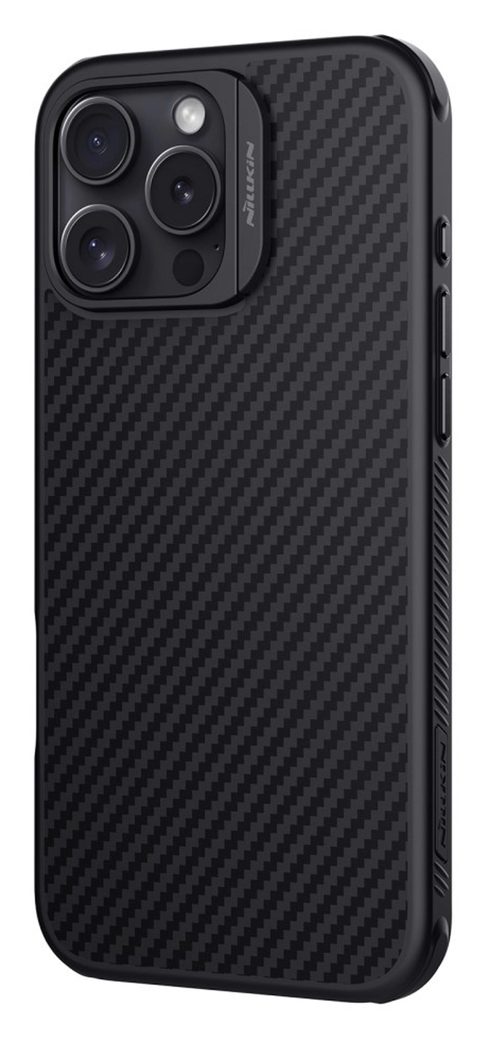 Nillkin Synthetic Fiber Apple iPhone 16 Pro Max Hoesje MagSafe Carbon Zwart afbeelding 3