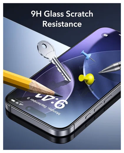 ESR iPhone 17 / 16 Pro Screen Protector Tempered Glass met Montageframe (3-Pack) afbeelding 5
